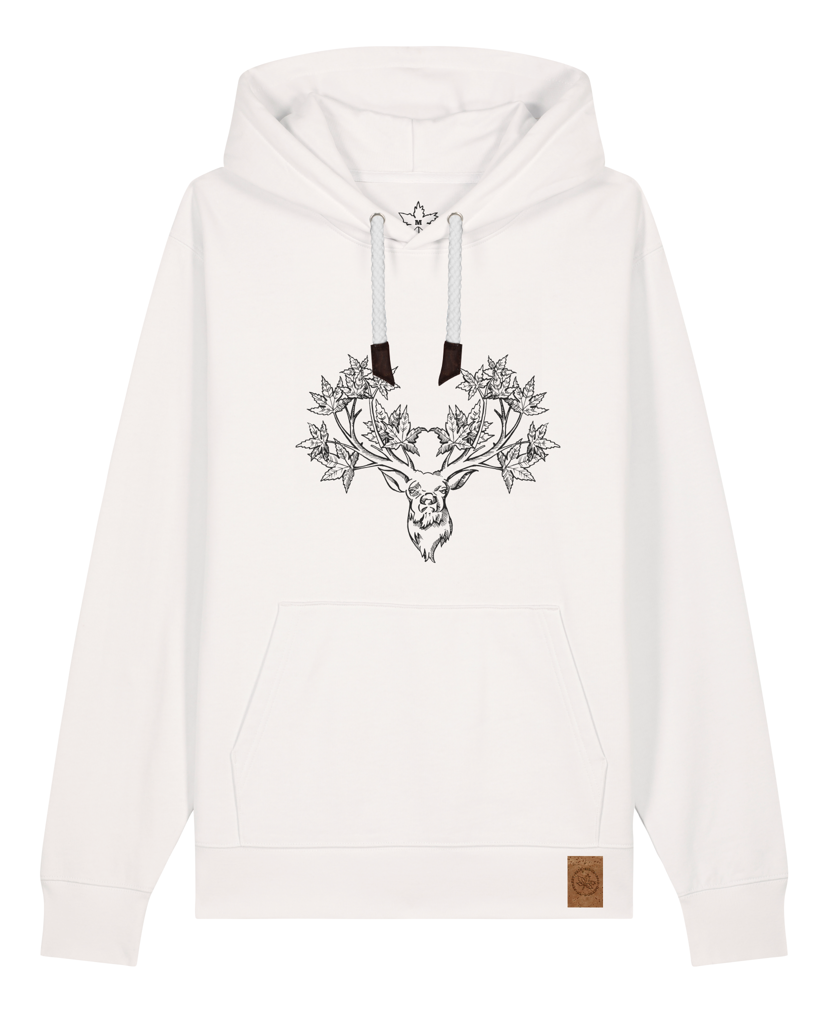 bio-unisex-medium fit-hoodie-king of wood-stsu177-bio ei-weiße kordel-front