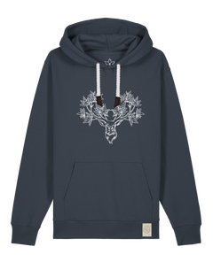 bio-unisex-medium fit-hoodie-king of wood-stsu177-blaubeernacht-weiße kordel-front