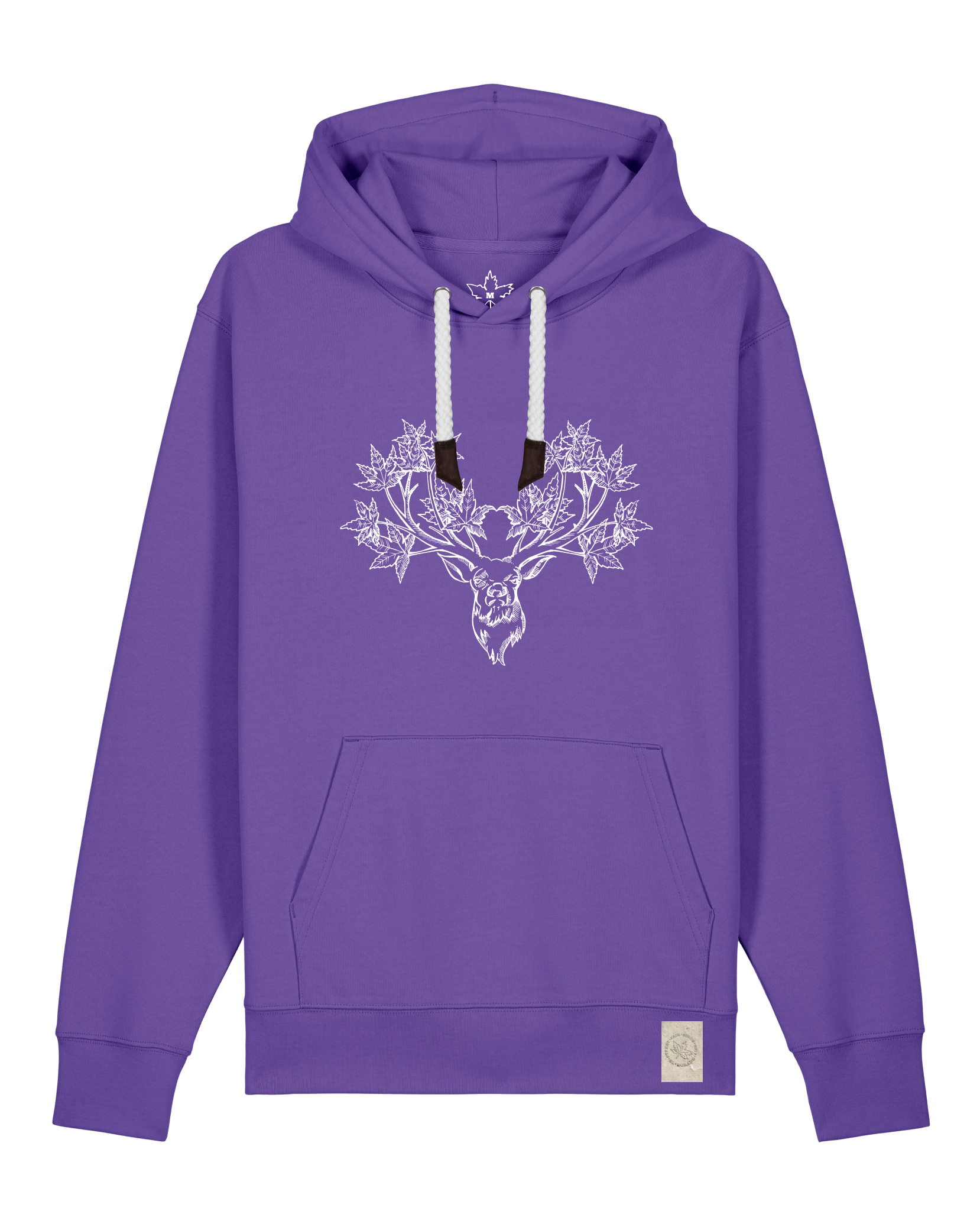 bio-unisex-medium fit-hoodie-king of wood-stsu177-blaukraut-weiße kordel-front