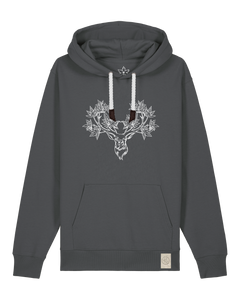 bio-unisex-medium fit-hoodie-king of wood-stsu177-eisen-weiße kordel-front