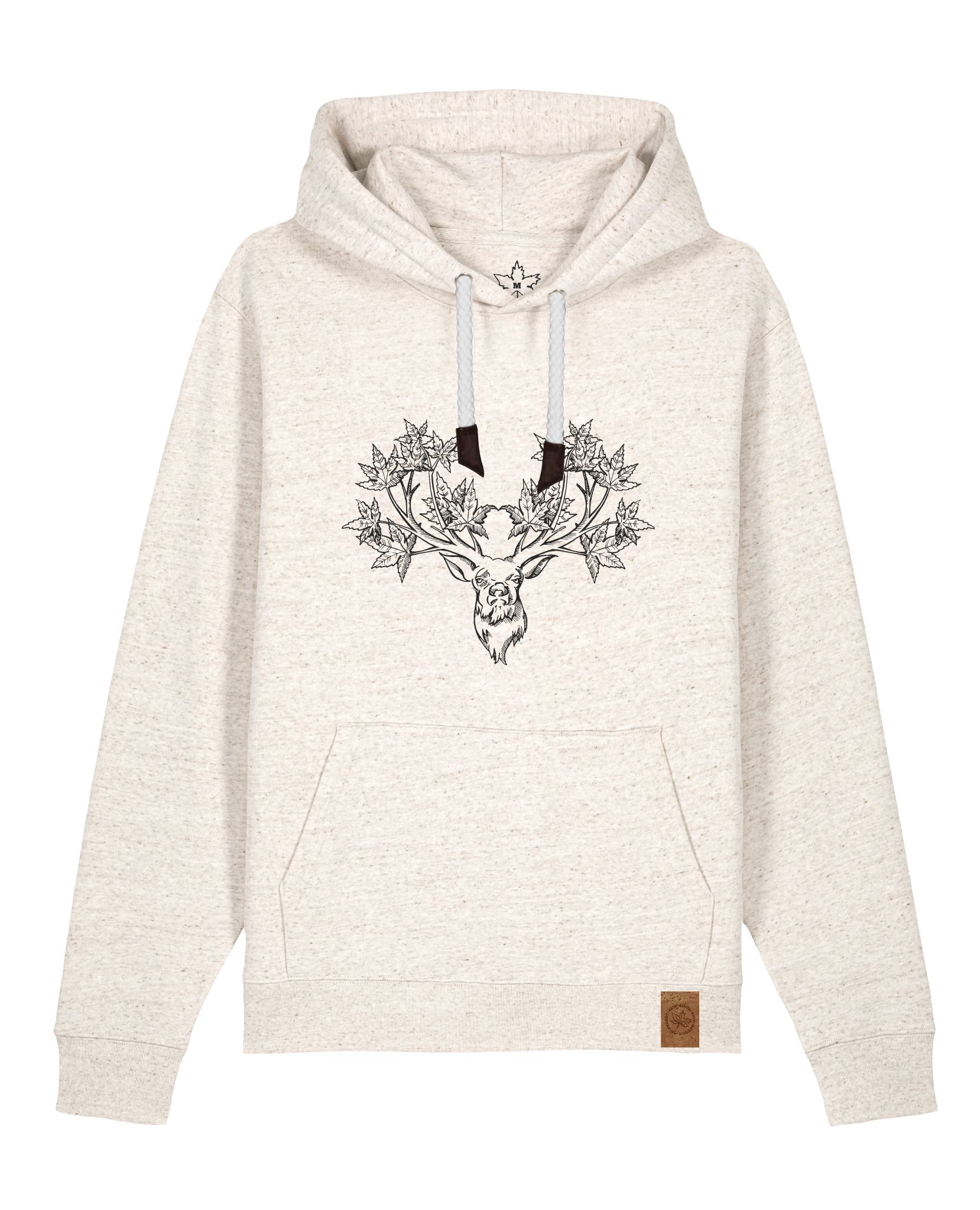 bio-unisex-medium fit-hoodie-king of wood-stsu177-elbsandstein-weiße kordel-front