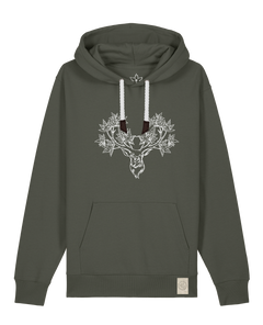 bio-unisex-medium fit-hoodie-king of wood-stsu177-grunkohl-weiße kordel-front