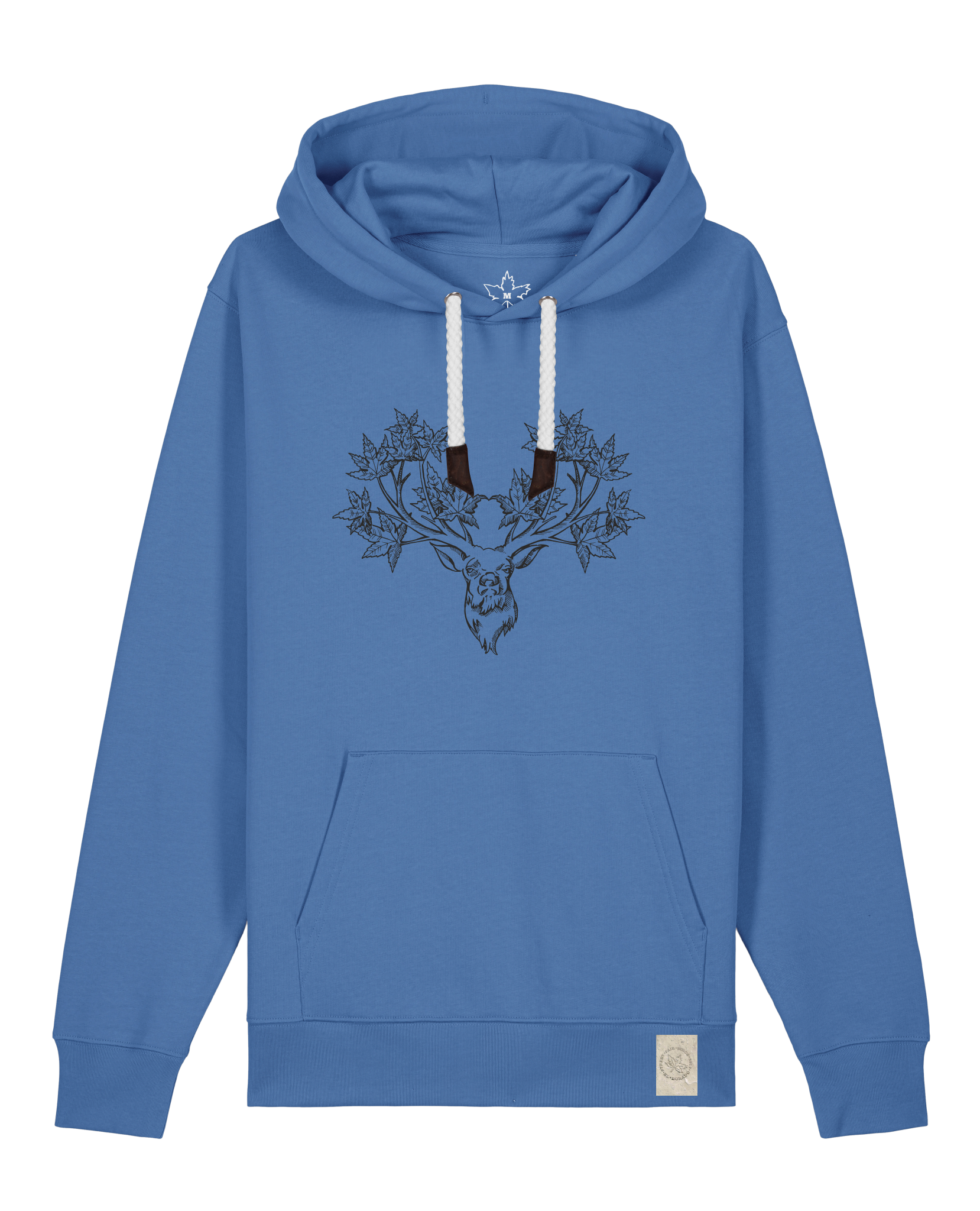bio-unisex-medium fit-hoodie-king of wood-stsu177-hortensie-weiße kordel-front