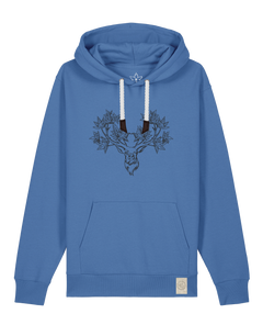 bio-unisex-medium fit-hoodie-king of wood-stsu177-hortensie-weiße kordel-front