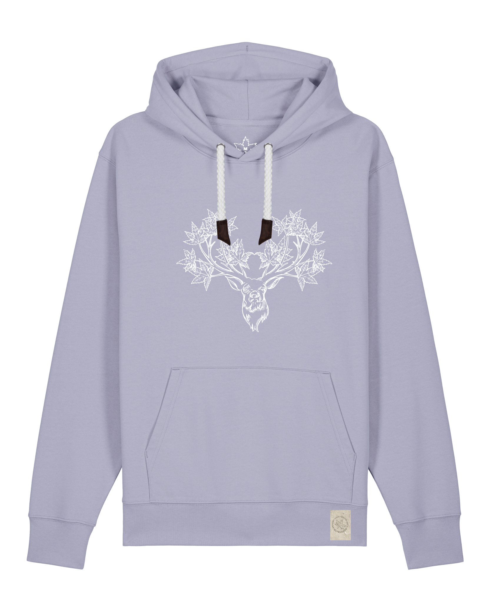 bio-unisex-medium fit-hoodie-king of wood-stsu177-lavender-weiße kordel-front