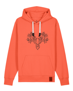 bio-unisex-medium fit-hoodie-king of wood-stsu177-mandarine-weiße kordel-front