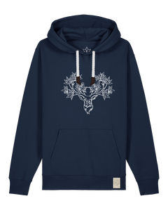 bio-unisex-medium fit-hoodie-king of wood-stsu177-marine-weiße kordel-front