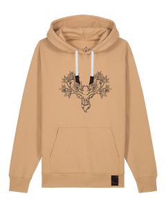 bio-unisex-medium fit-hoodie-king of wood-stsu177-meersand-weiße kordel-front