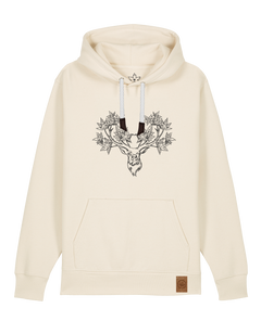 bio-unisex-medium fit-hoodie-king of wood-stsu177-natur-weiße kordel-front