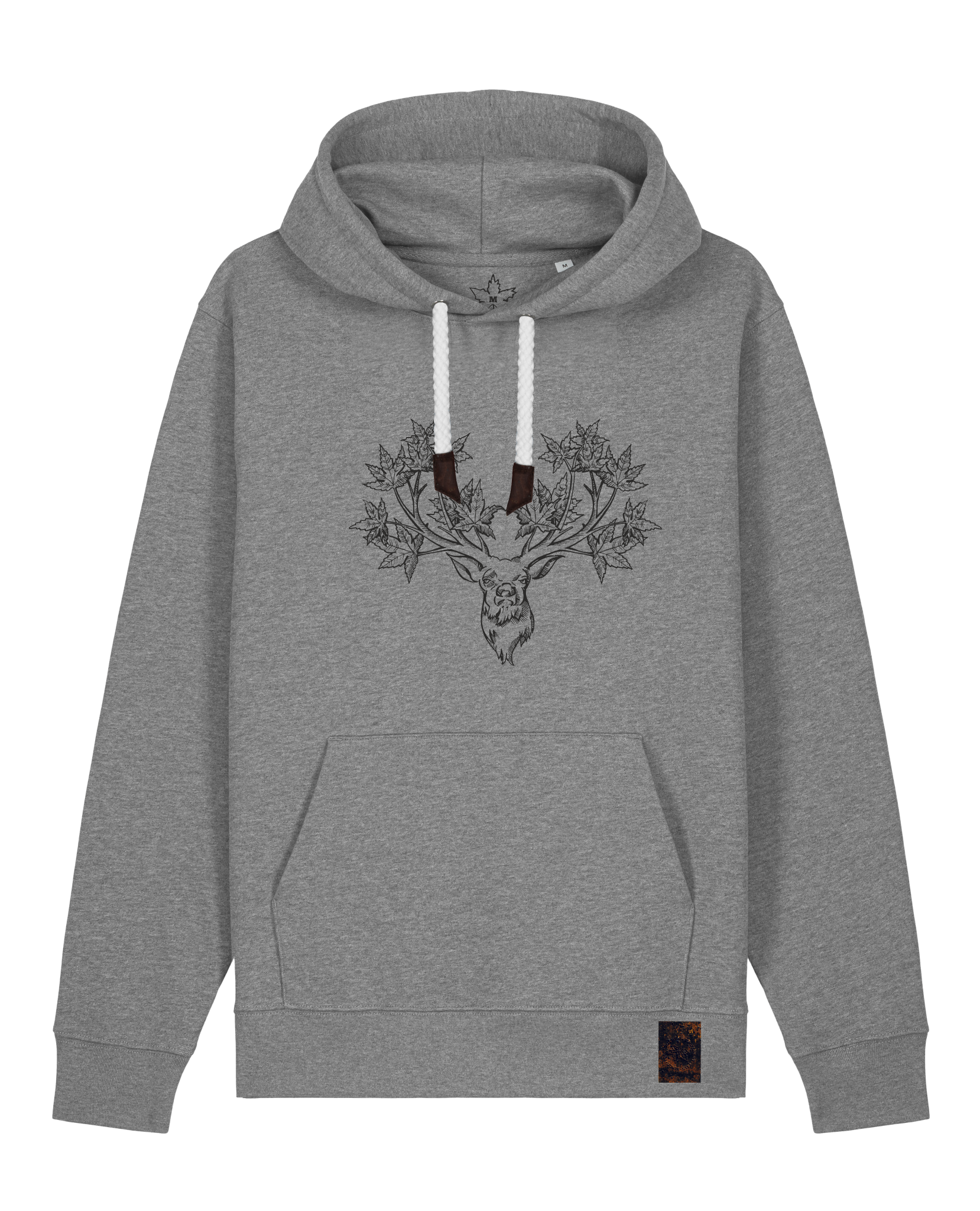 bio-unisex-medium fit-hoodie-king of wood-stsu177-opossum-weiße kordel-front