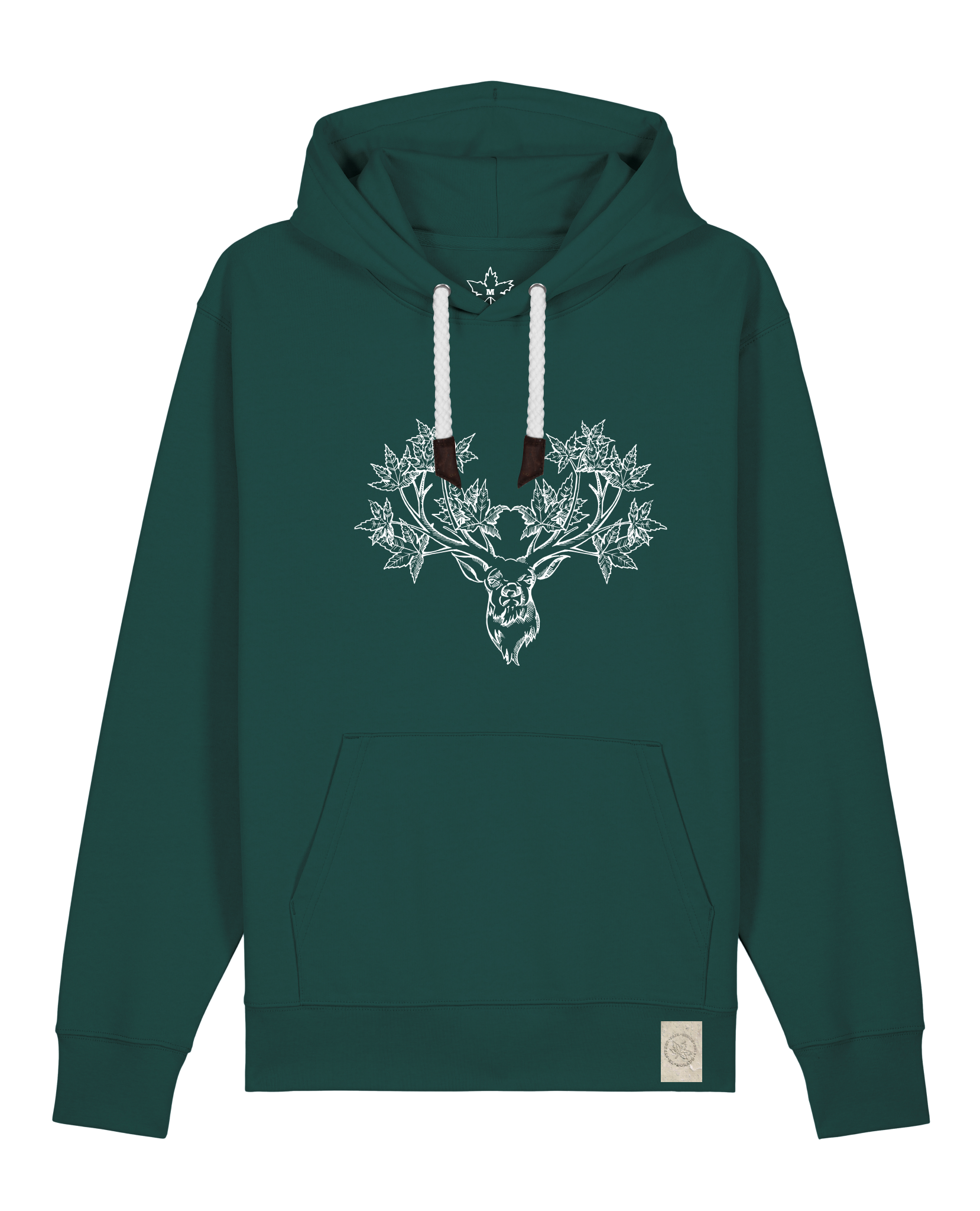 bio-unisex-medium fit-hoodie-king of wood-stsu177-spirulina-weiße kordel-front