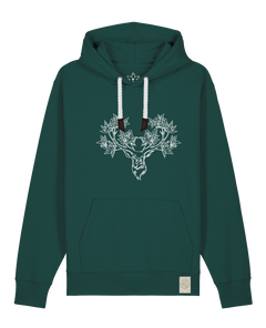 bio-unisex-medium fit-hoodie-king of wood-stsu177-spirulina-weiße kordel-front