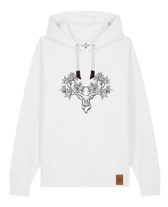 bio-unisex-medium fit-hoodie-king of wood-stsu177-weiß-weiße kordel-front