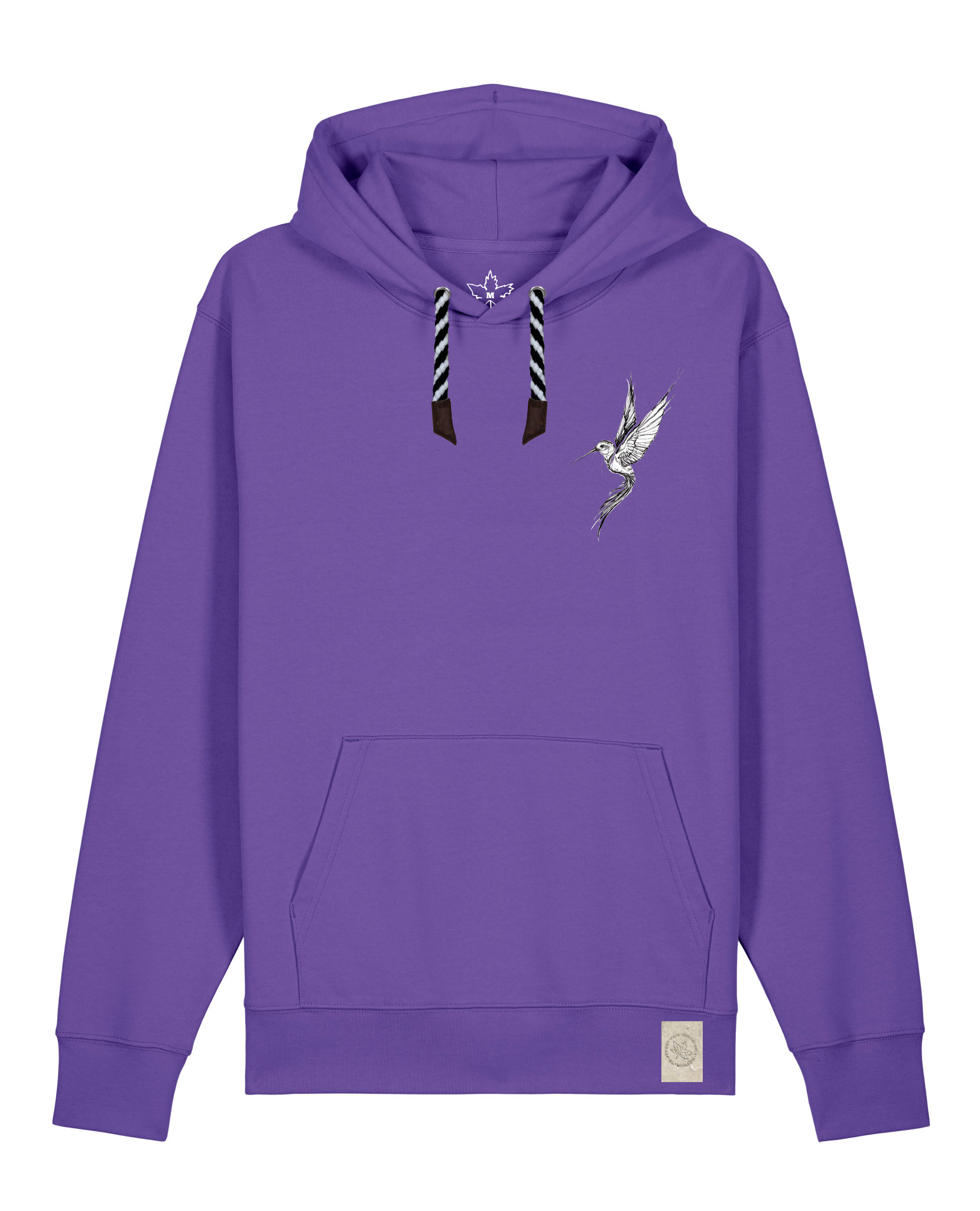 bio-unisex-medium fit-hoodie-kolibri (backprint)-stsu177-blaukraut-sw kordel-front