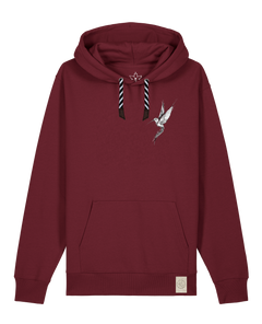 bio-unisex-medium fit-hoodie-kolibri (backprint)-stsu177-burgunder rot-sw kordel-front