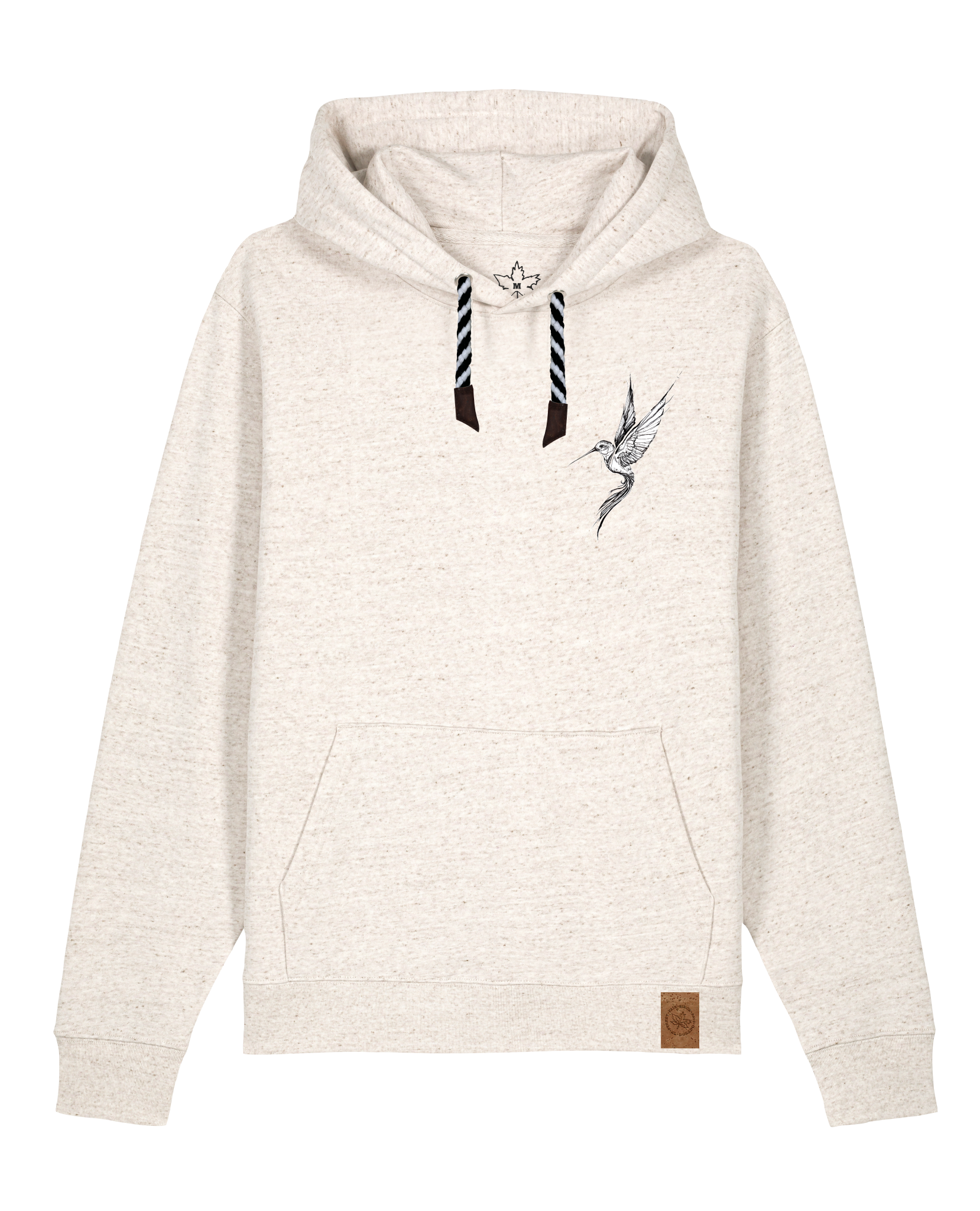 bio-unisex-medium fit-hoodie-kolibri (backprint)-stsu177-elbsandstein-sw kordel-front