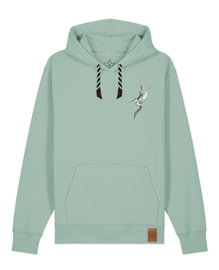 bio-unisex-medium fit-hoodie-kolibri (backprint)-stsu177-eukalyptus-sw kordel-front