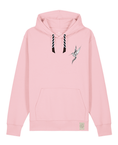 bio-unisex-medium fit-hoodie-kolibri (backprint)-stsu177-flamingo-sw kordel-front