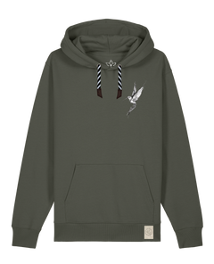 bio-unisex-medium fit-hoodie-kolibri (backprint)-stsu177-grunkohl-sw kordel-front