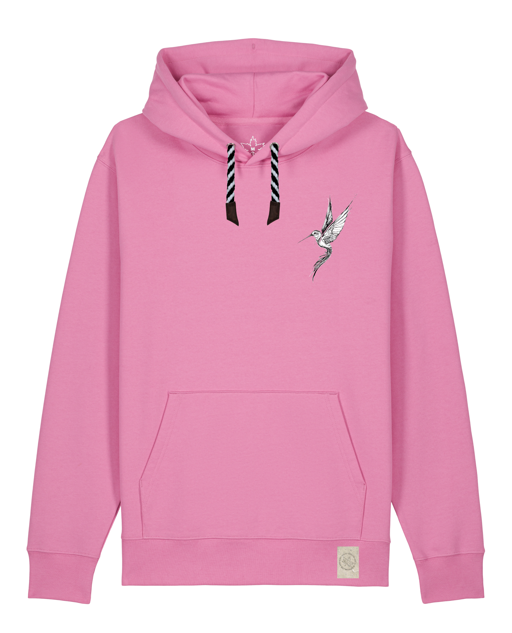 bio-unisex-medium fit-hoodie-kolibri (backprint)-stsu177-kaugummi-sw kordel-front