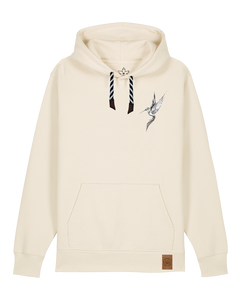 bio-unisex-medium fit-hoodie-kolibri (backprint)-stsu177-natur-sw kordel-front