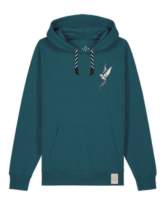bio-unisex-medium fit-hoodie-kolibri (backprint)-stsu177-nordmanntanne-sw kordel-front