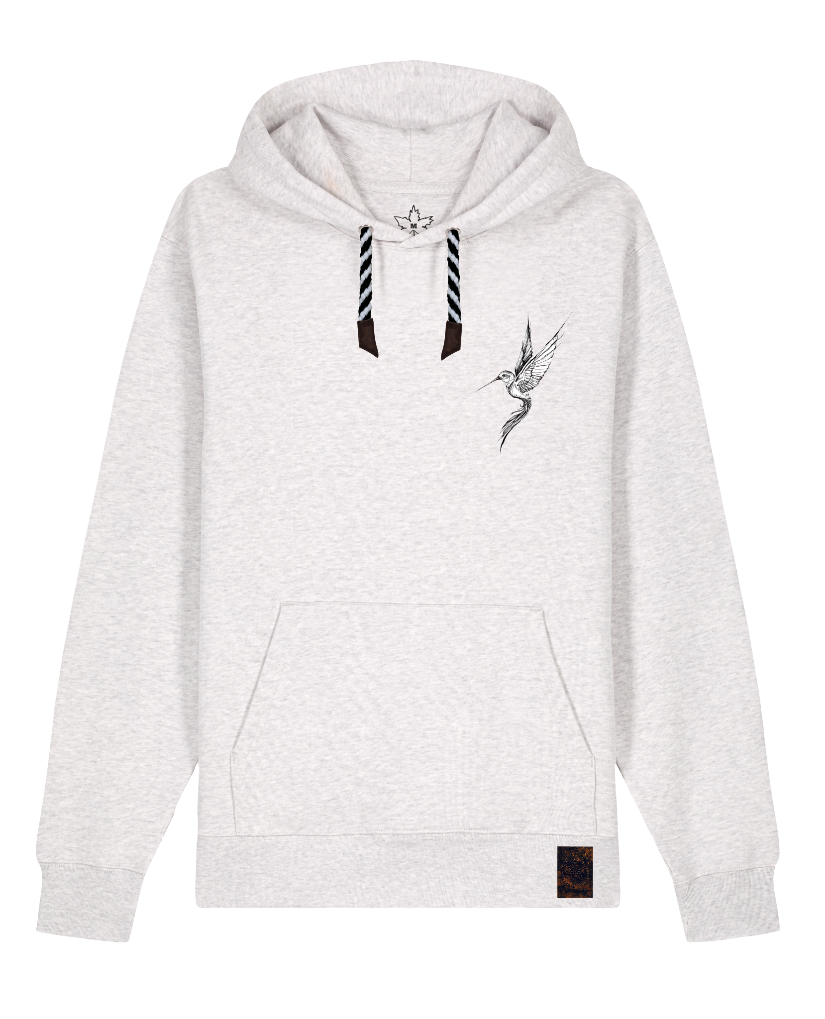 bio-unisex-medium fit-hoodie-kolibri (backprint)-stsu177-rennmaus-sw kordel-front