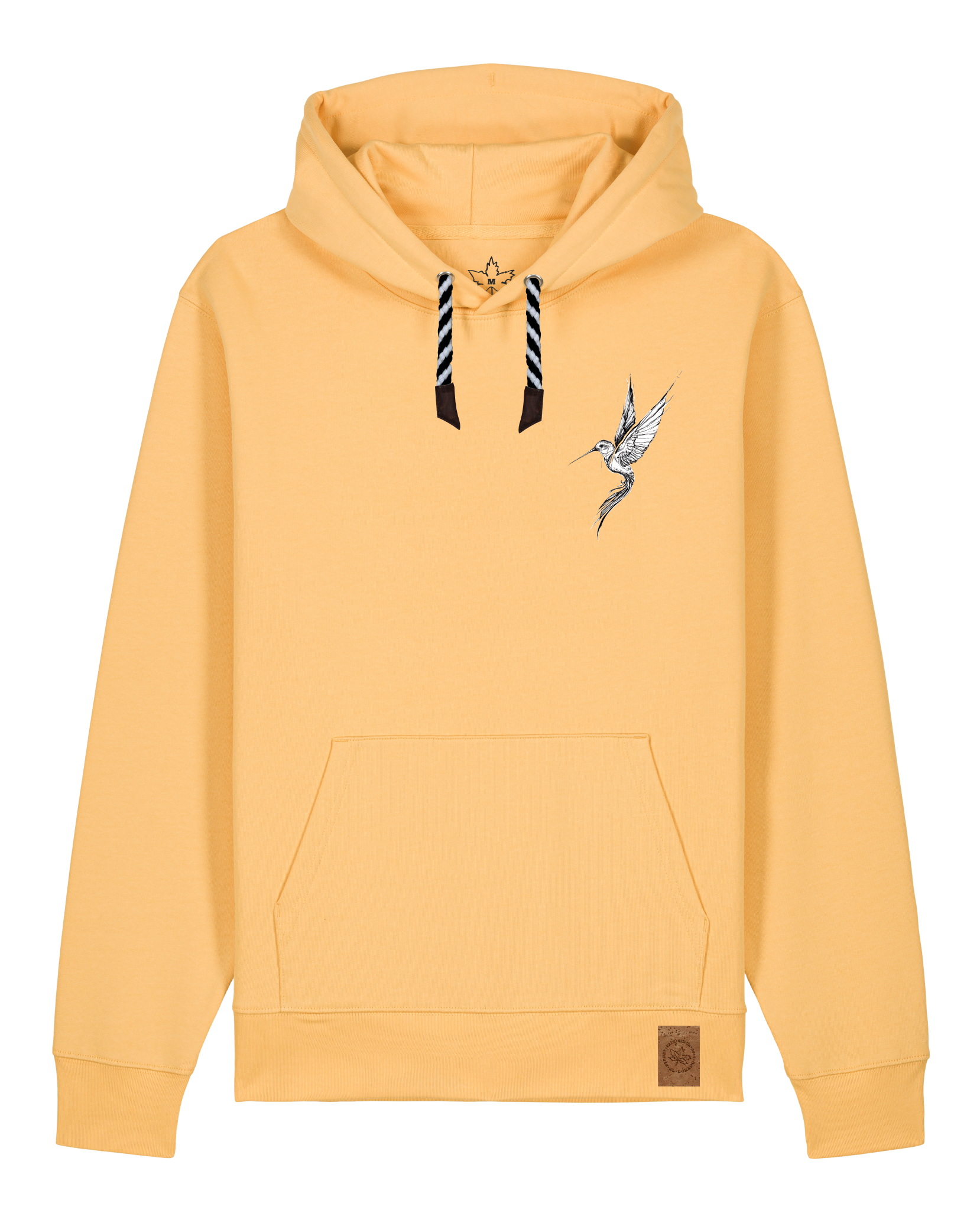bio-unisex-medium fit-hoodie-kolibri (backprint)-stsu177-senfkorn-sw kordel-front
