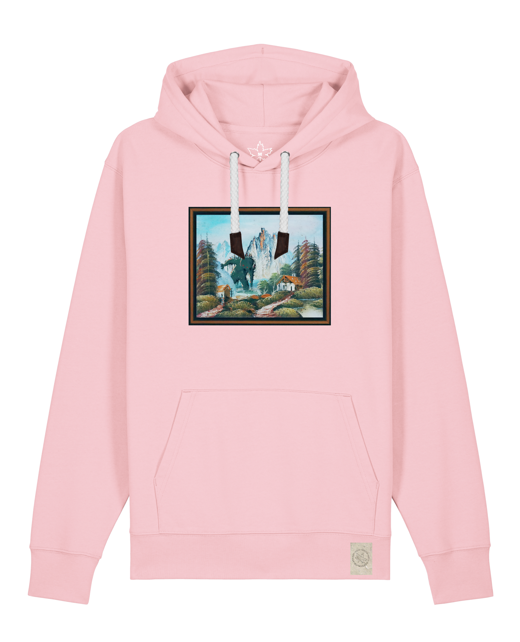 bio-unisex-medium fit-hoodie-krakonoš in holidays-stsu177-flamingo-weiße kordel-front