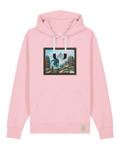 bio-unisex-medium fit-hoodie-krakonoš in holidays-stsu177-flamingo-weiße kordel-front
