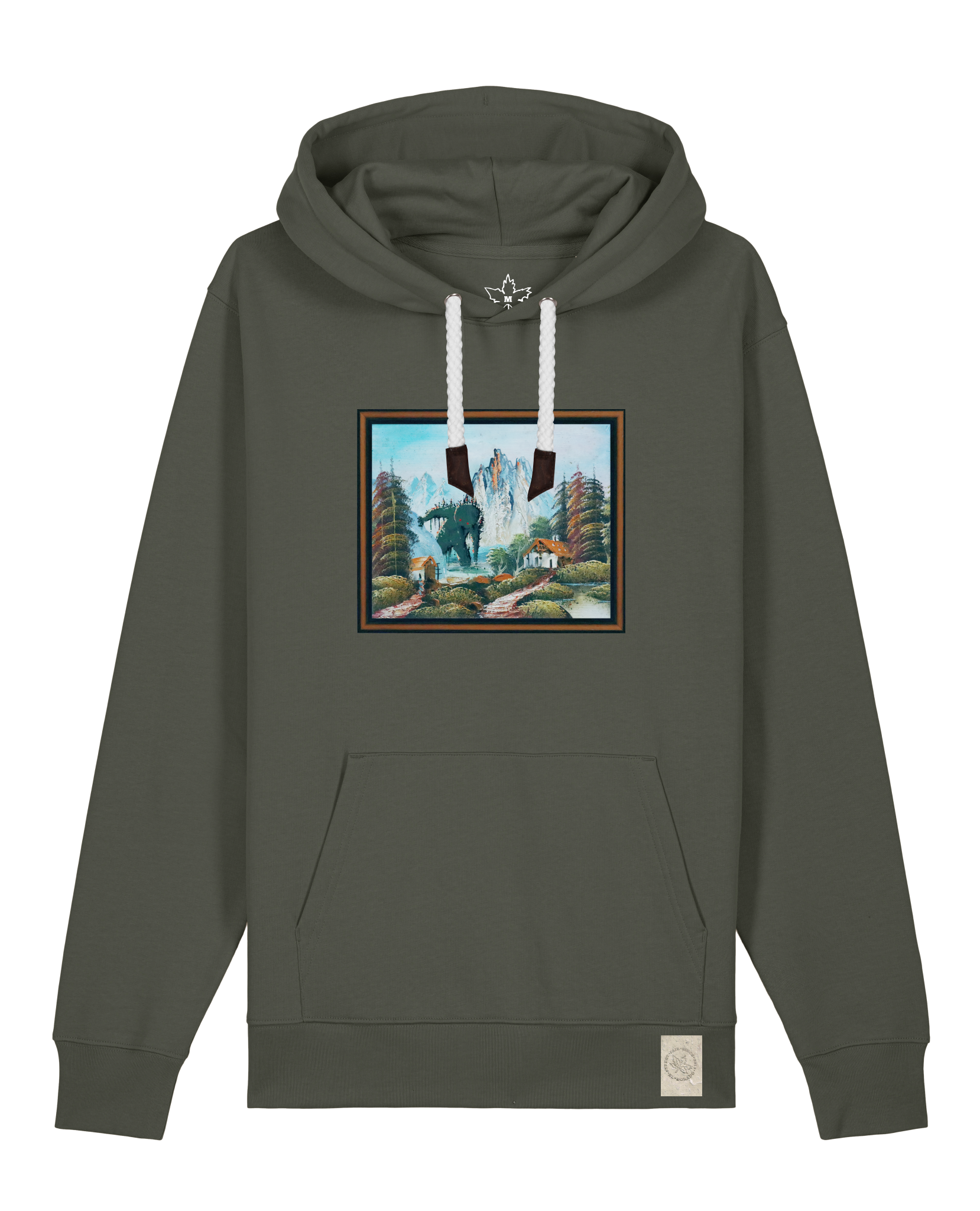 bio-unisex-medium fit-hoodie-krakonoš in holidays-stsu177-grunkohl-weiße kordel-front