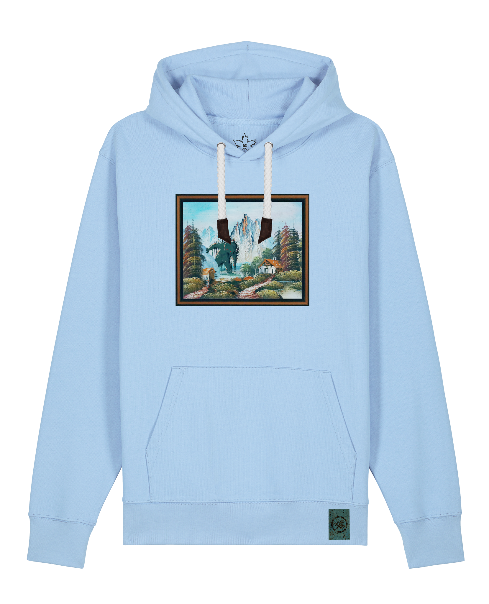 bio-unisex-medium fit-hoodie-krakonoš in holidays-stsu177-lagune-weiße kordel-front