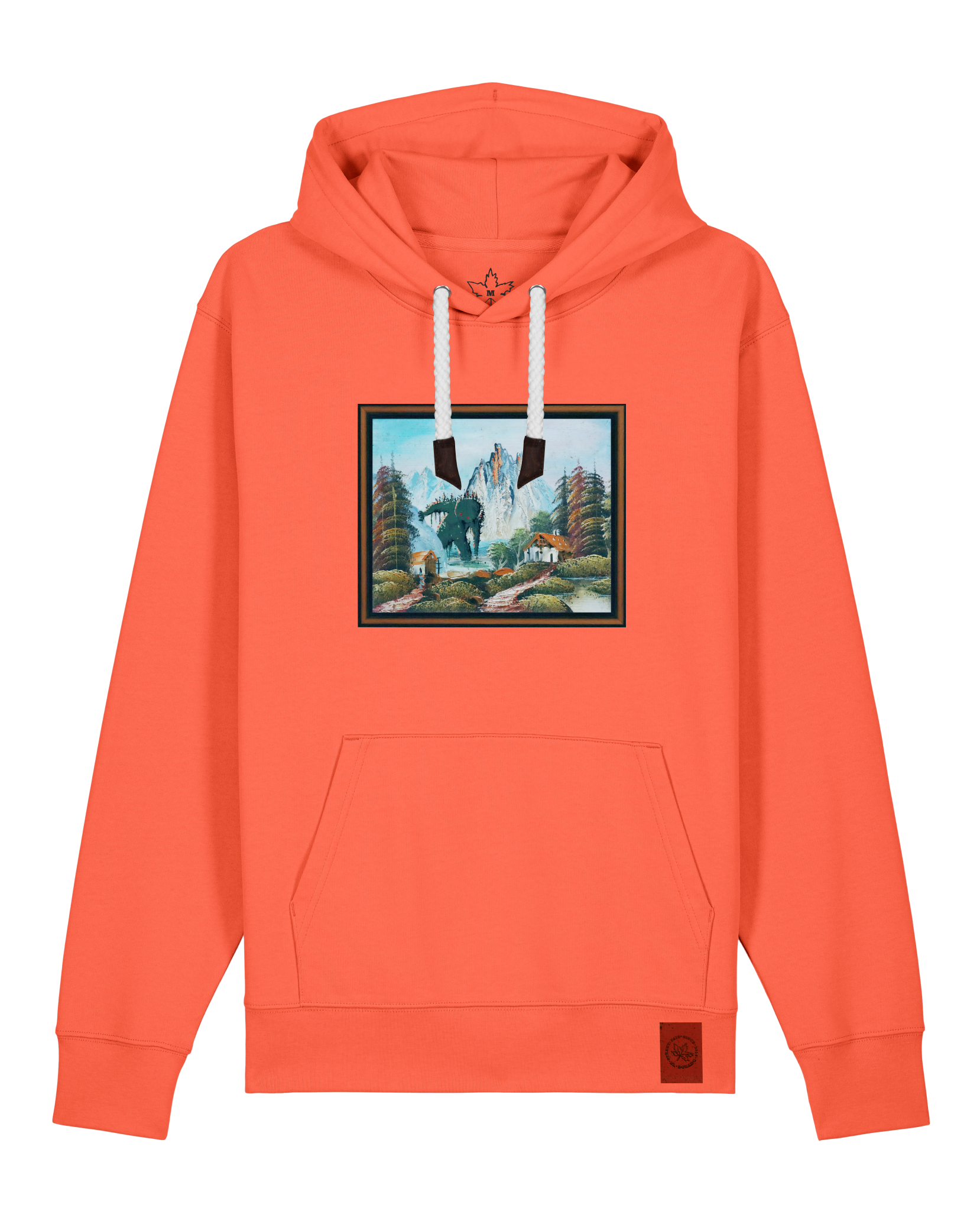 bio-unisex-medium fit-hoodie-krakonoš in holidays-stsu177-mandarine-weiße kordel-front