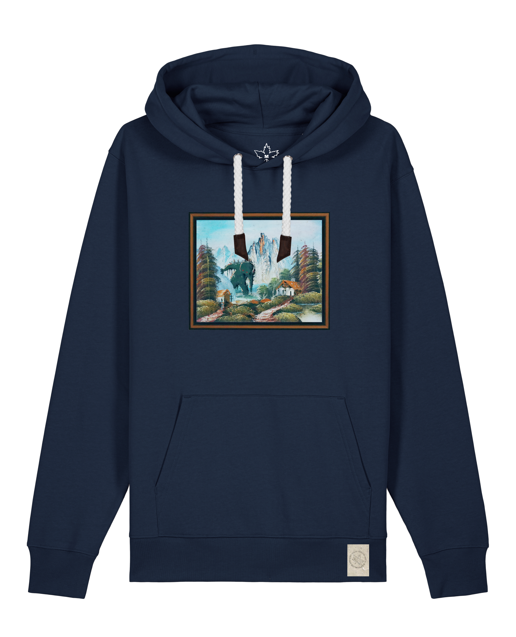 bio-unisex-medium fit-hoodie-krakonoš in holidays-stsu177-marine-weiße kordel-front