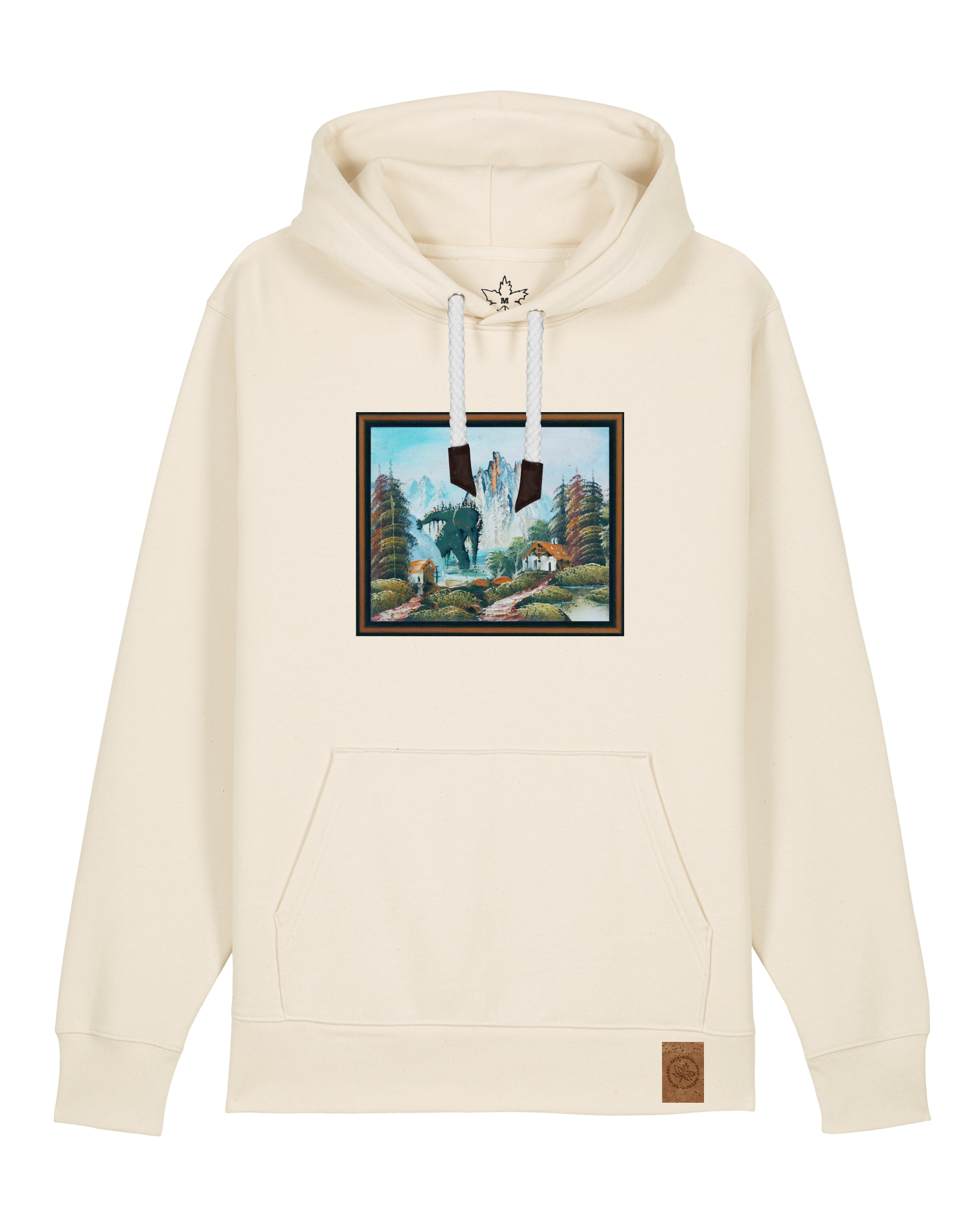 bio-unisex-medium fit-hoodie-krakonoš in holidays-stsu177-natur-weiße kordel-front