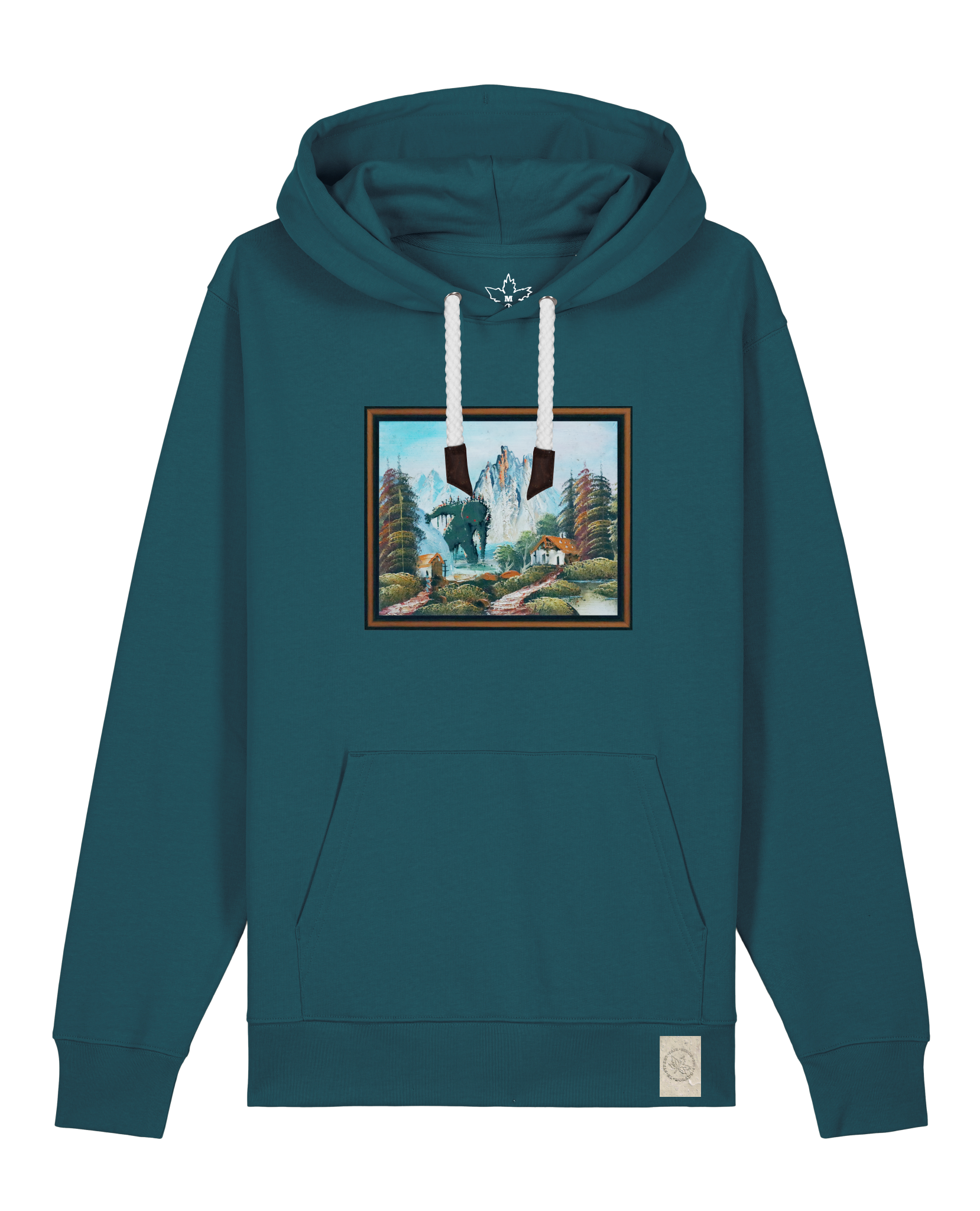 bio-unisex-medium fit-hoodie-krakonoš in holidays-stsu177-nordmanntanne-weiße kordel-front