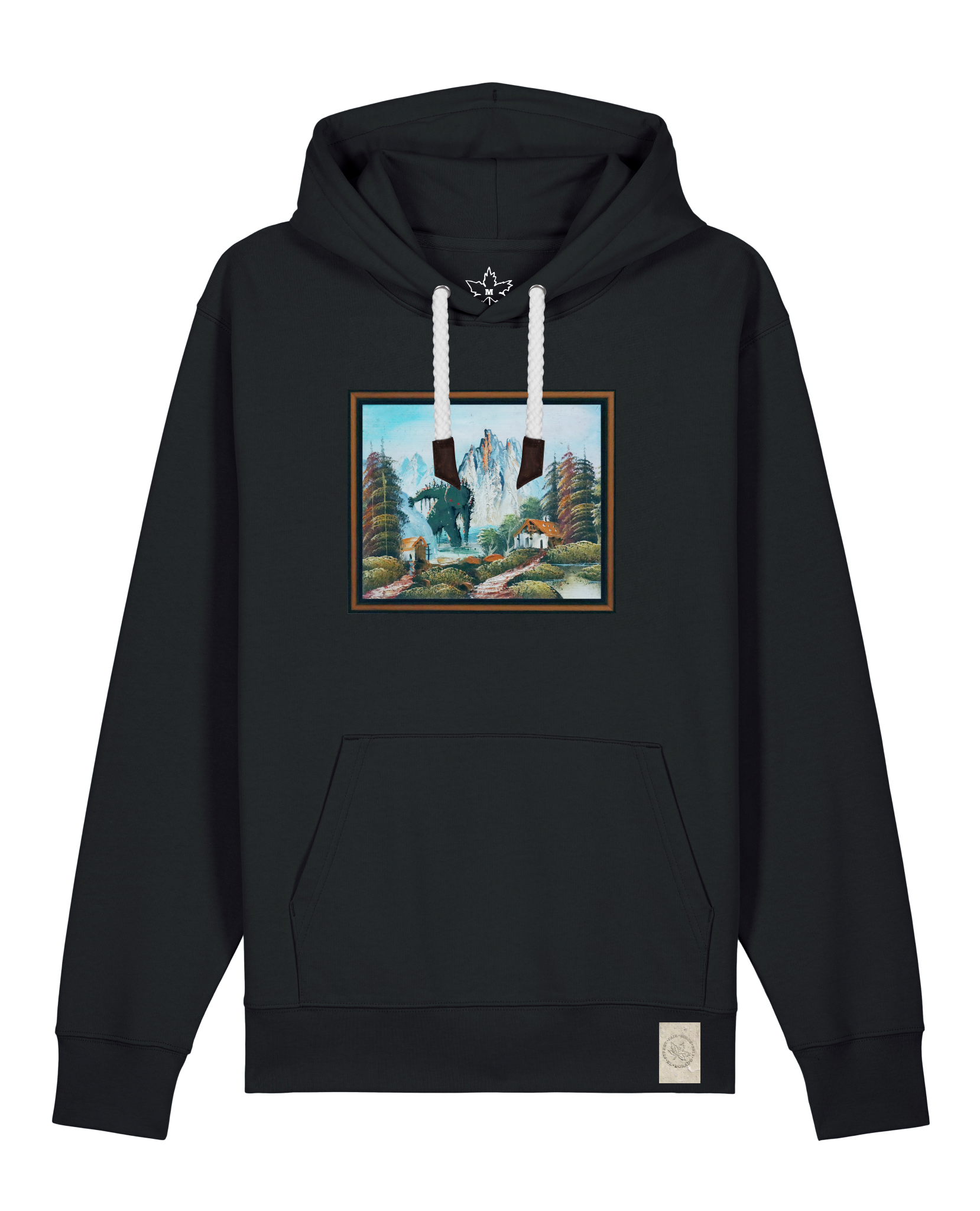 bio-unisex-medium fit-hoodie-krakonoš in holidays-stsu177-schwarz-weiße kordel-front