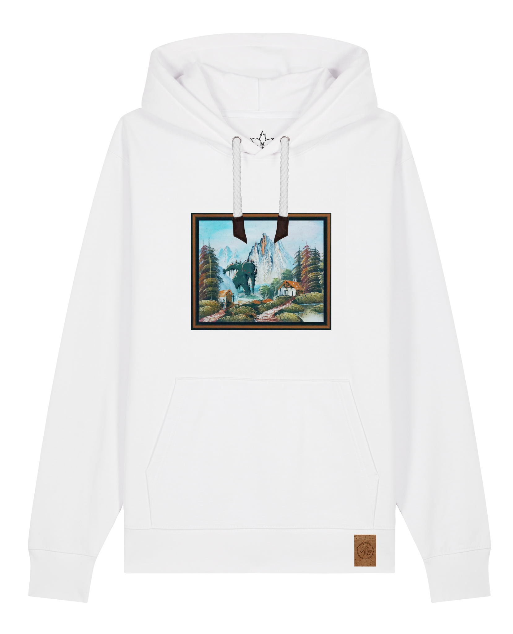 bio-unisex-medium fit-hoodie-krakonoš in holidays-stsu177-weiß-weiße kordel-front