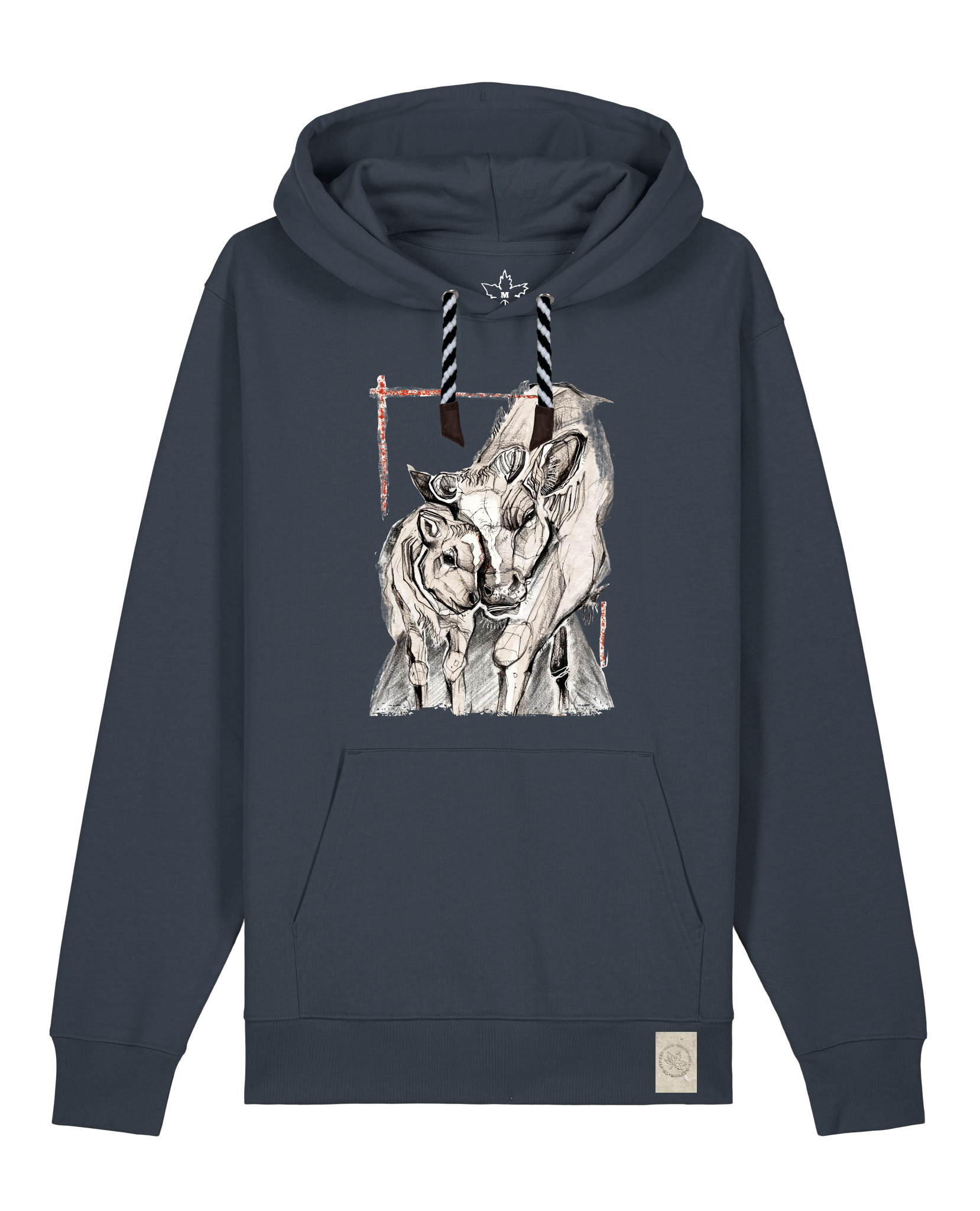 bio-unisex-medium fit-hoodie-kühe-stsu177-blaubeernacht-sw kordel-front
