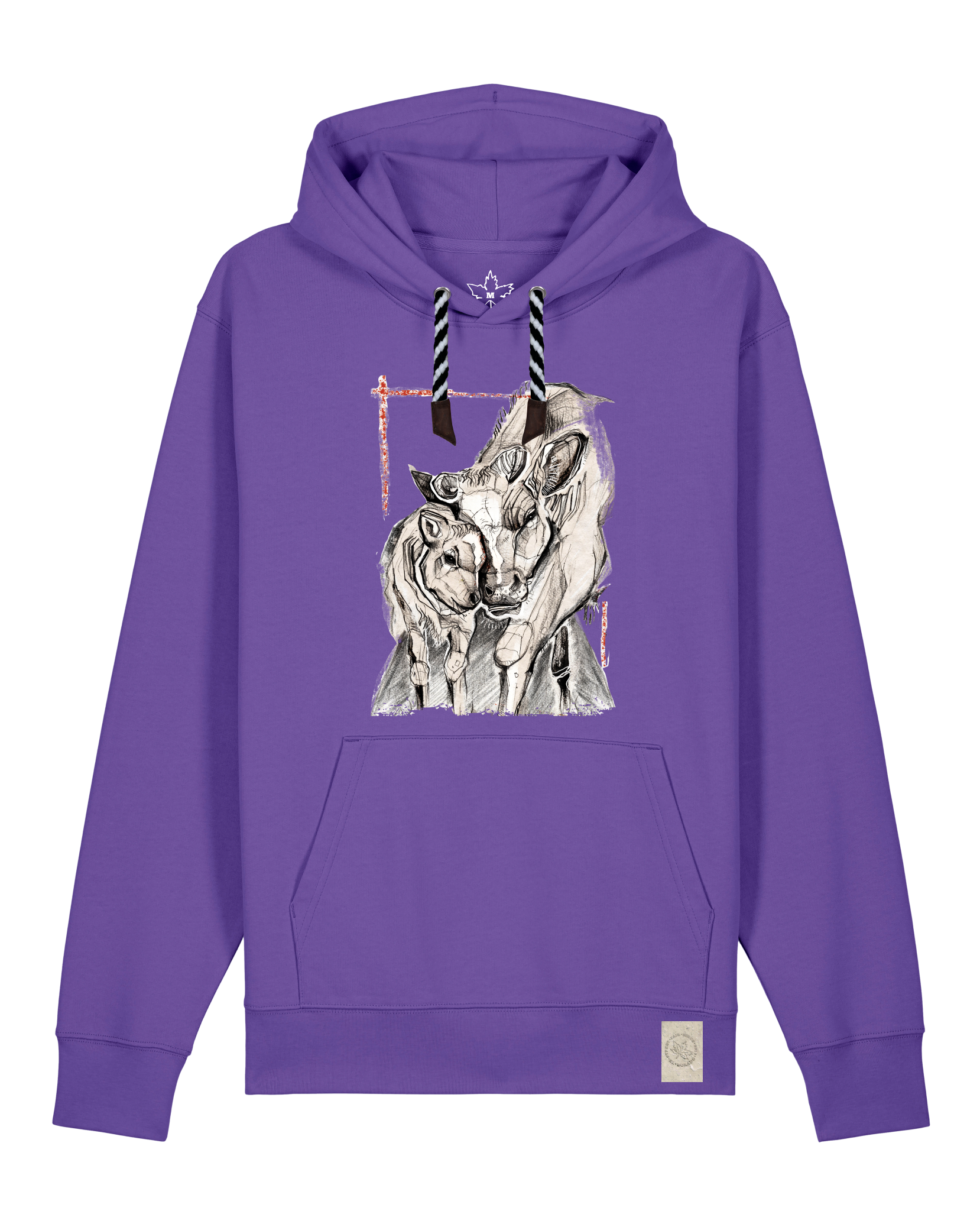 bio-unisex-medium fit-hoodie-kühe-stsu177-blaukraut-sw kordel-front