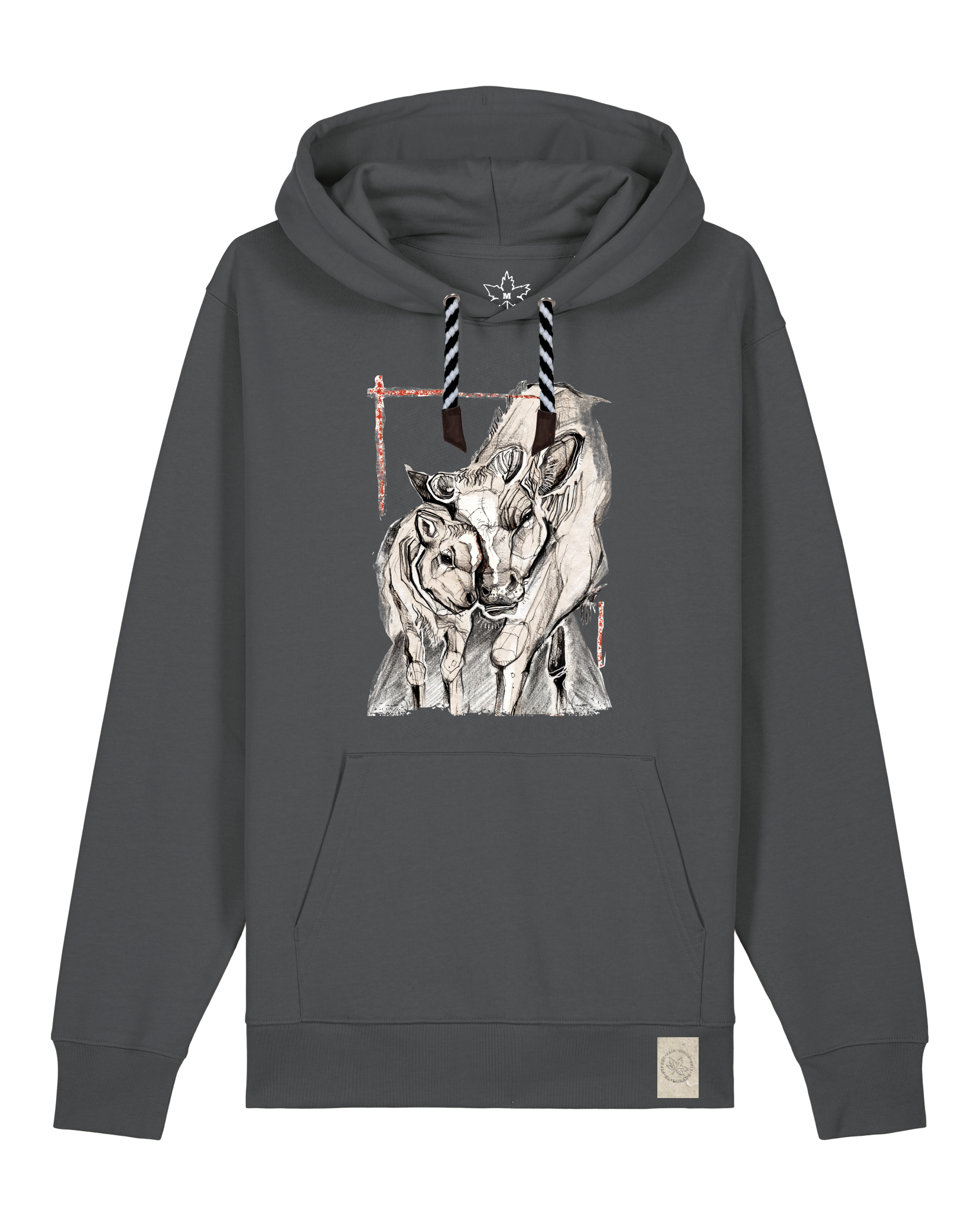 bio-unisex-medium fit-hoodie-kühe-stsu177-eisen-sw kordel-front