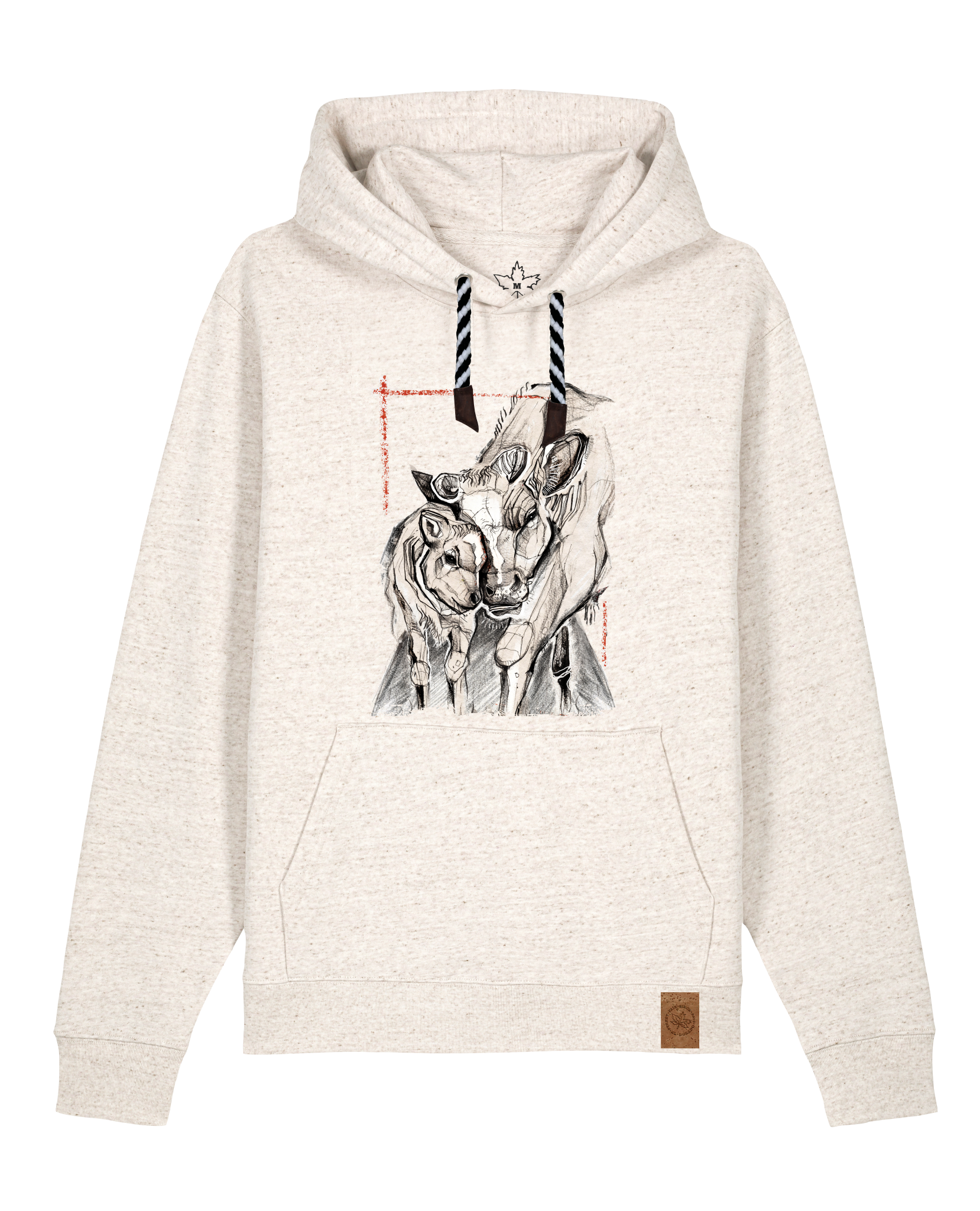 bio-unisex-medium fit-hoodie-kühe-stsu177-elbsandstein-sw kordel-front