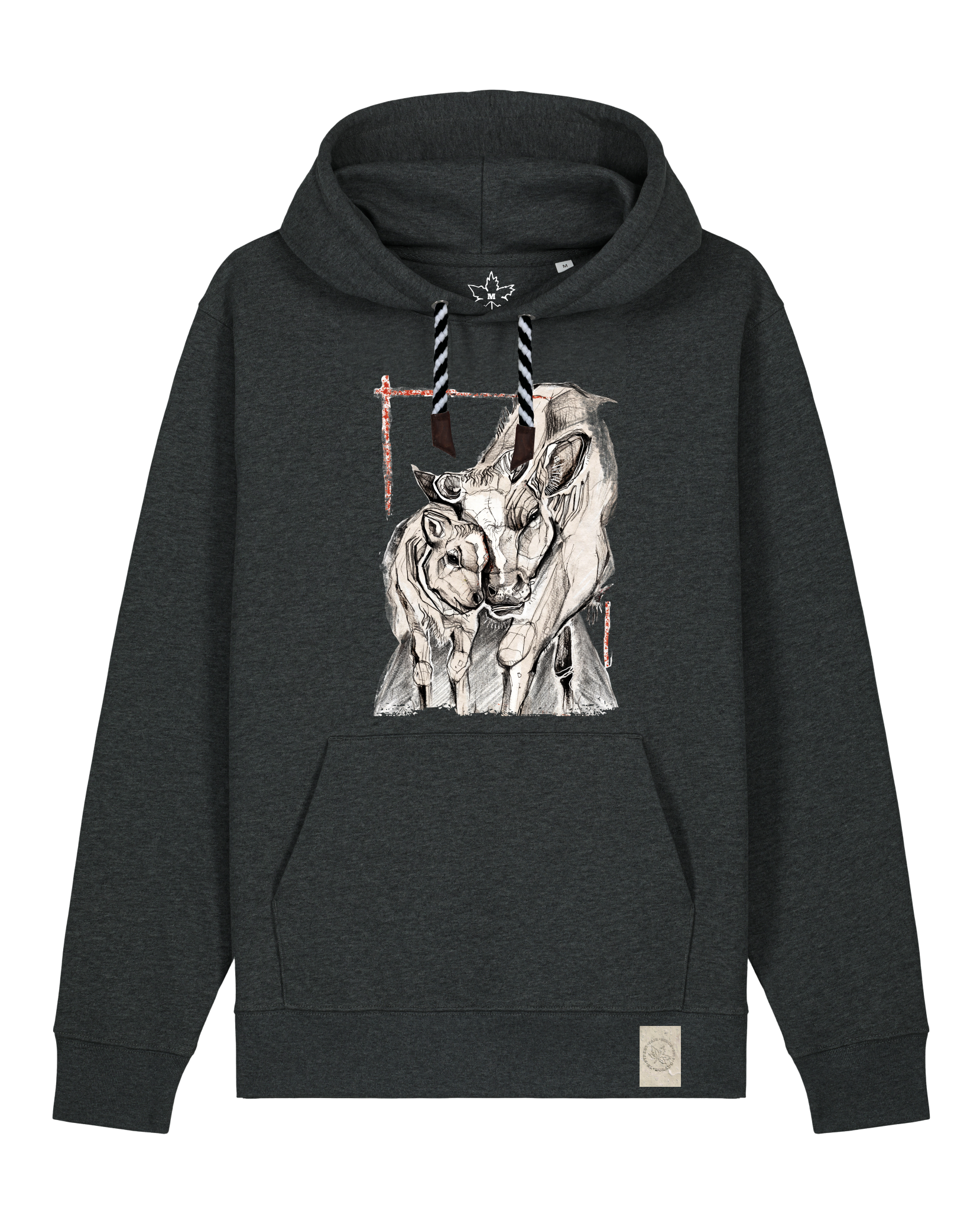 bio-unisex-medium fit-hoodie-kühe-stsu177-elephant-sw kordel-front