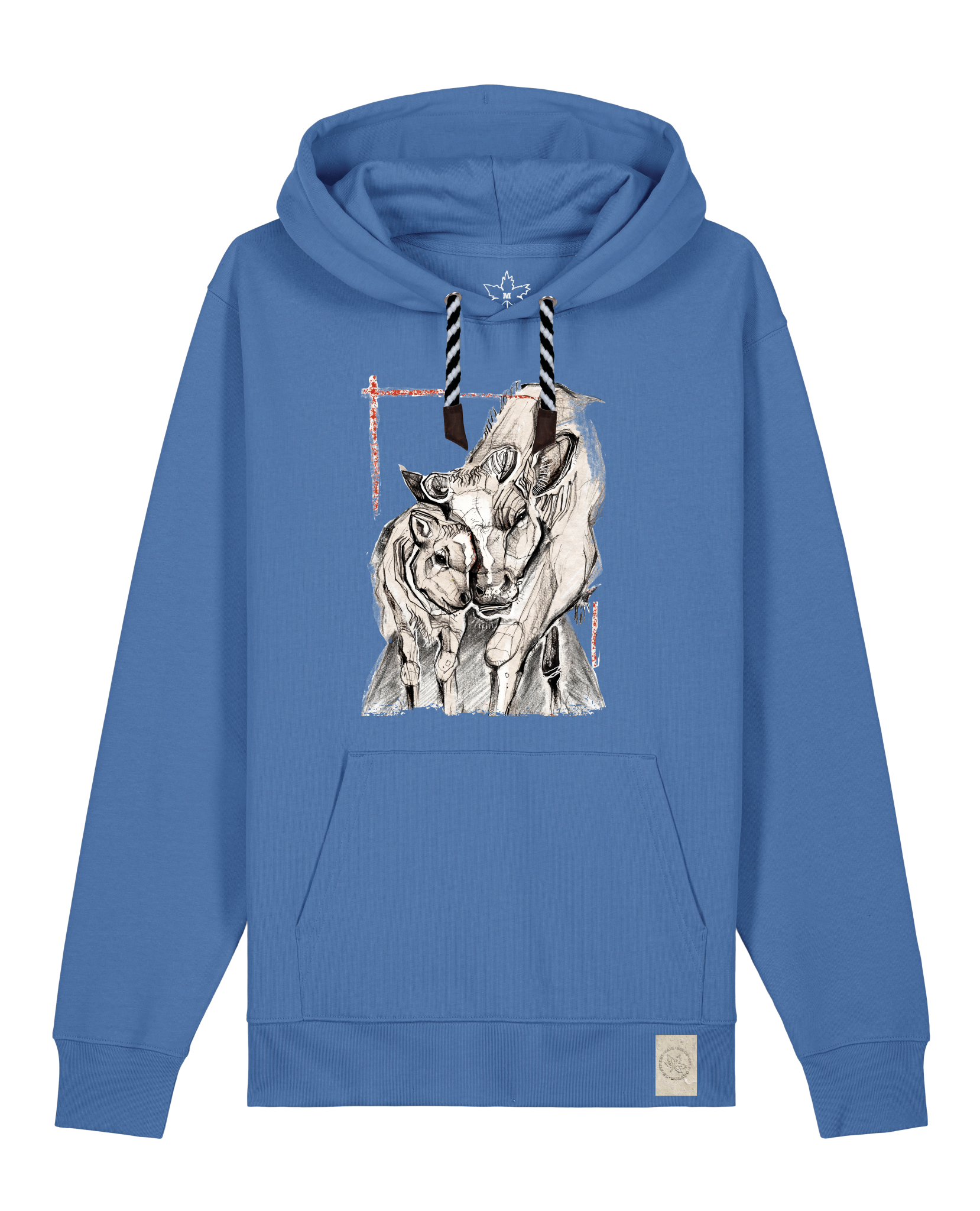 bio-unisex-medium fit-hoodie-kühe-stsu177-hortensie-sw kordel-front