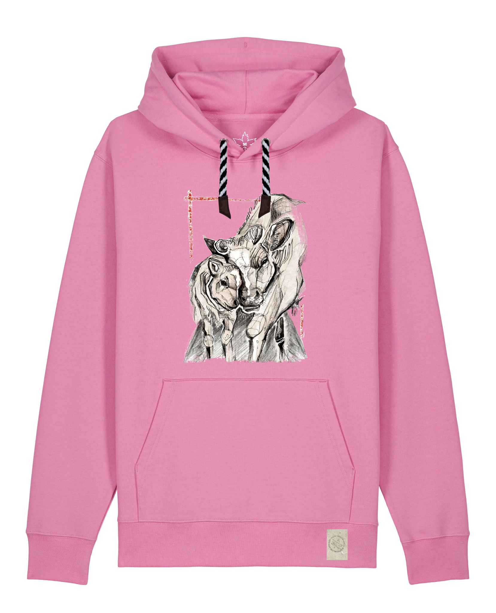 bio-unisex-medium fit-hoodie-kühe-stsu177-kaugummi-sw kordel-front