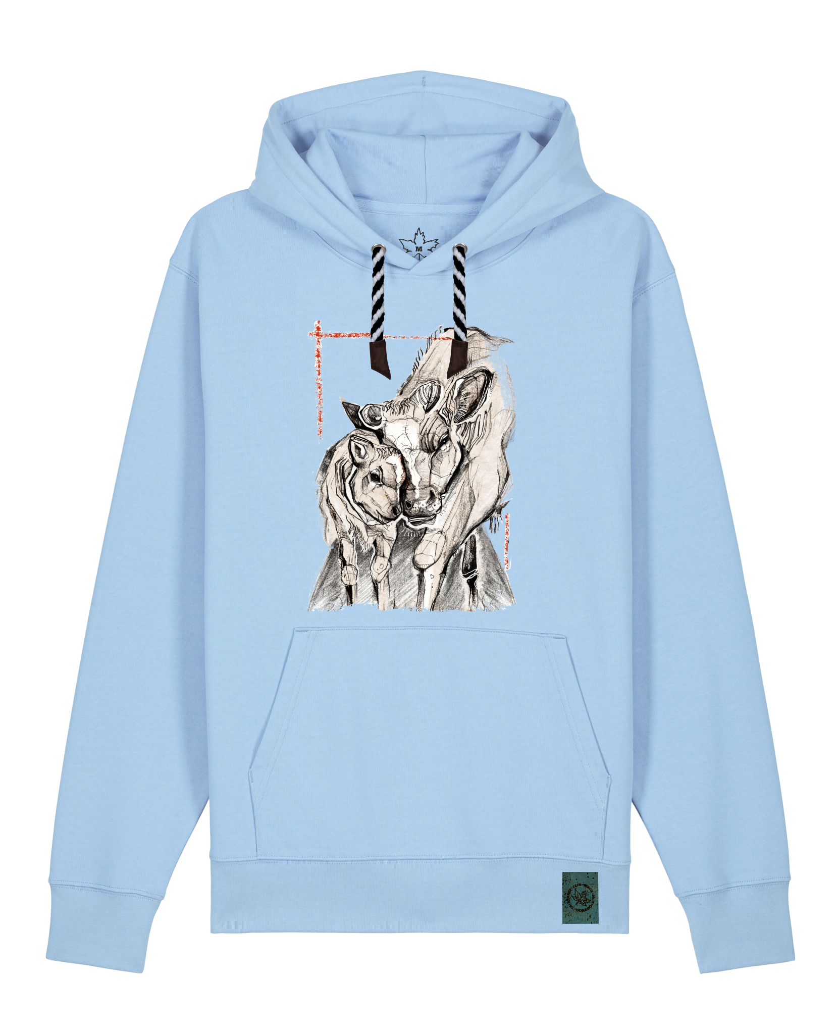 bio-unisex-medium fit-hoodie-kühe-stsu177-lagune-sw kordel-front