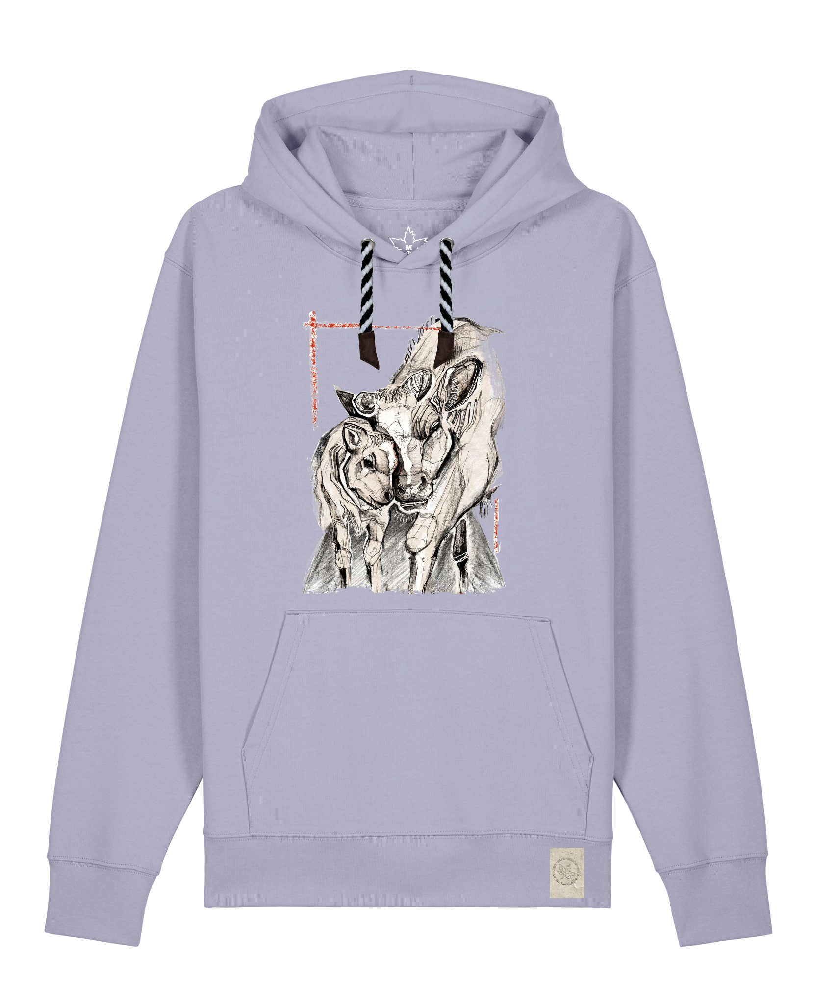 bio-unisex-medium fit-hoodie-kühe-stsu177-lavender-sw kordel-front
