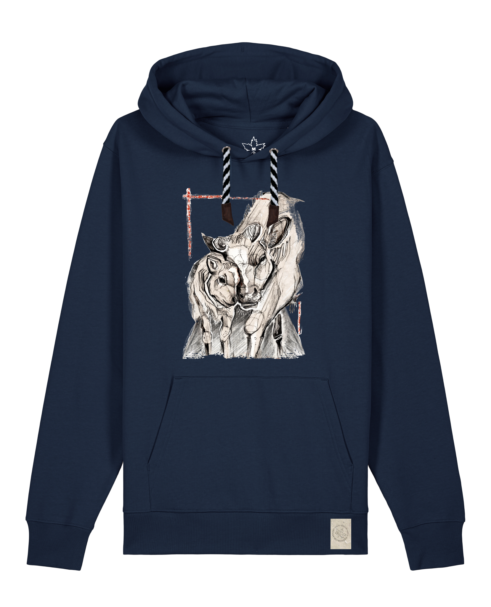 bio-unisex-medium fit-hoodie-kühe-stsu177-marine-sw kordel-front