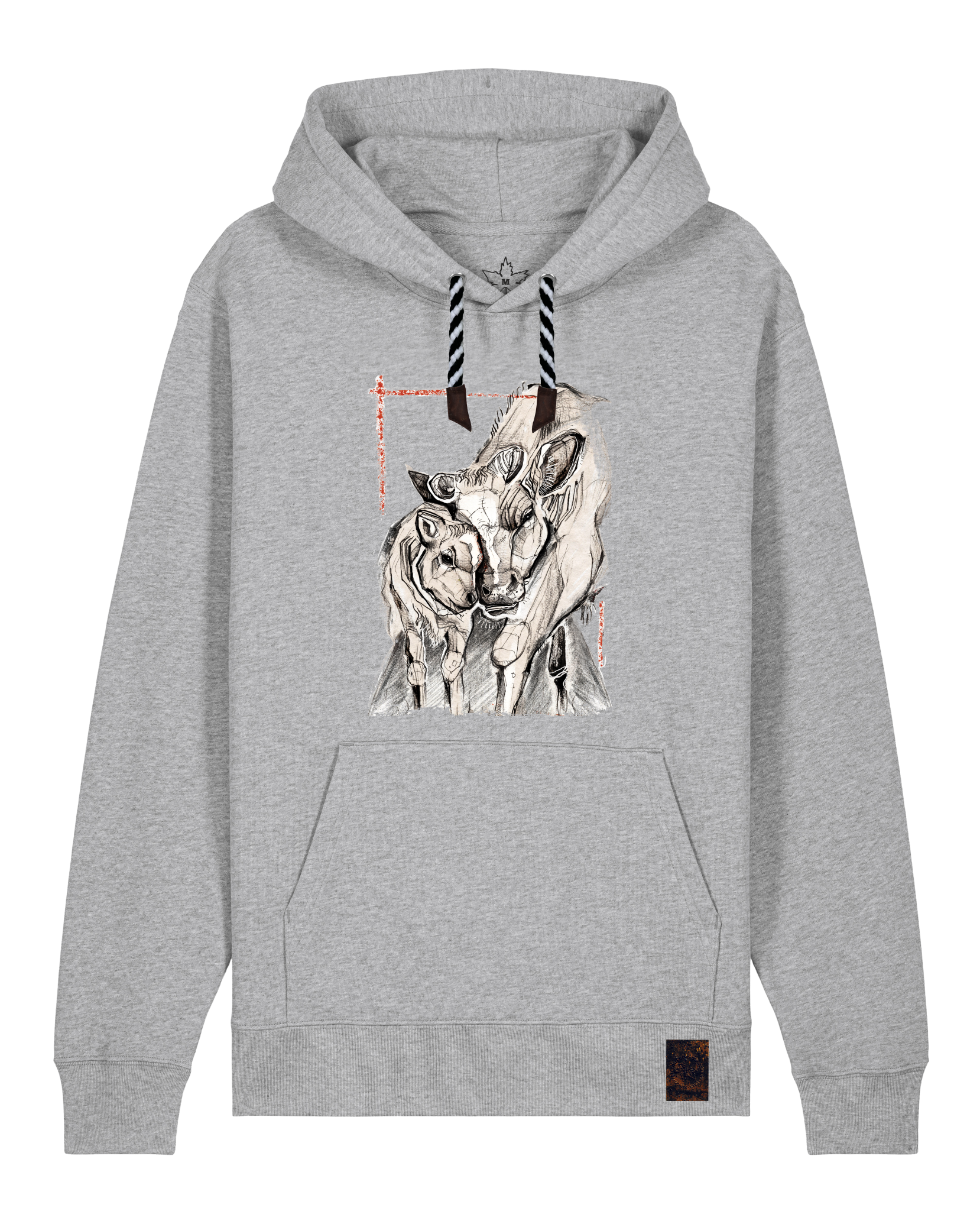 bio-unisex-medium fit-hoodie-kühe-stsu177-mausgrau-sw kordel-front