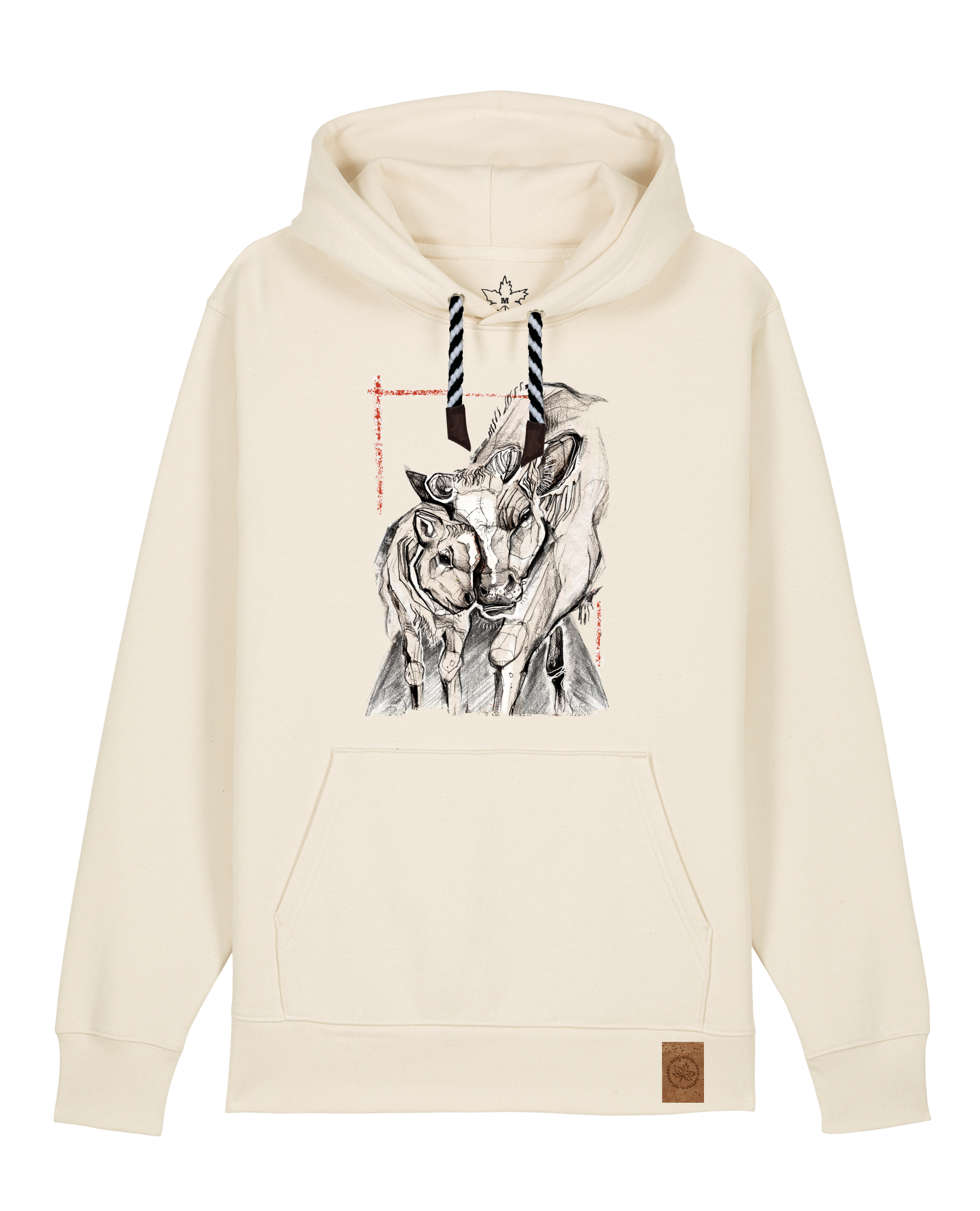 bio-unisex-medium fit-hoodie-kühe-stsu177-natur-sw kordel-front